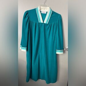 Vintage Vanity Fair Teal Housecoat Dress in like new condition-Size Small